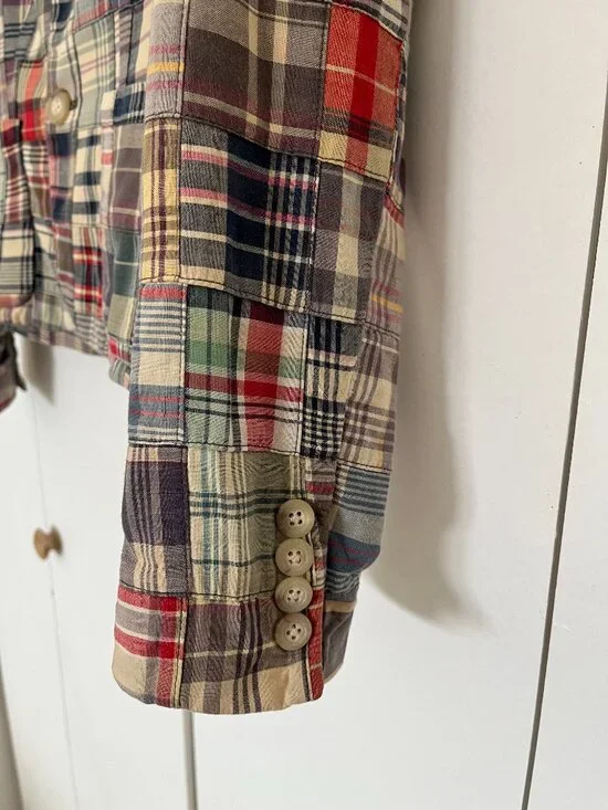Ralph Lauren Rugby blazer patchwork vintage cotton lined size xs women - Picture 7 of 13